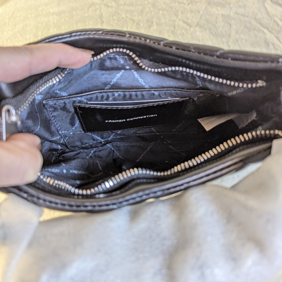 French Connection Black Quilted Shoulder Bag - Picture 9 of 9